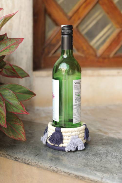Buy Handwoven Set Of Wine Holder Coaster & Storage Box From KalaGhar