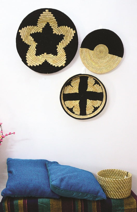 Monochrome Woven Wall Basket - Set of 3 - Home Decor